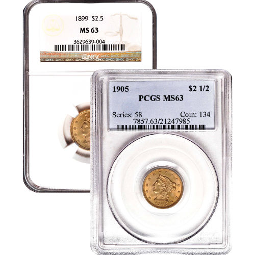 Buy $2.5 Liberty Gold Quarter Eagles Online - MS63