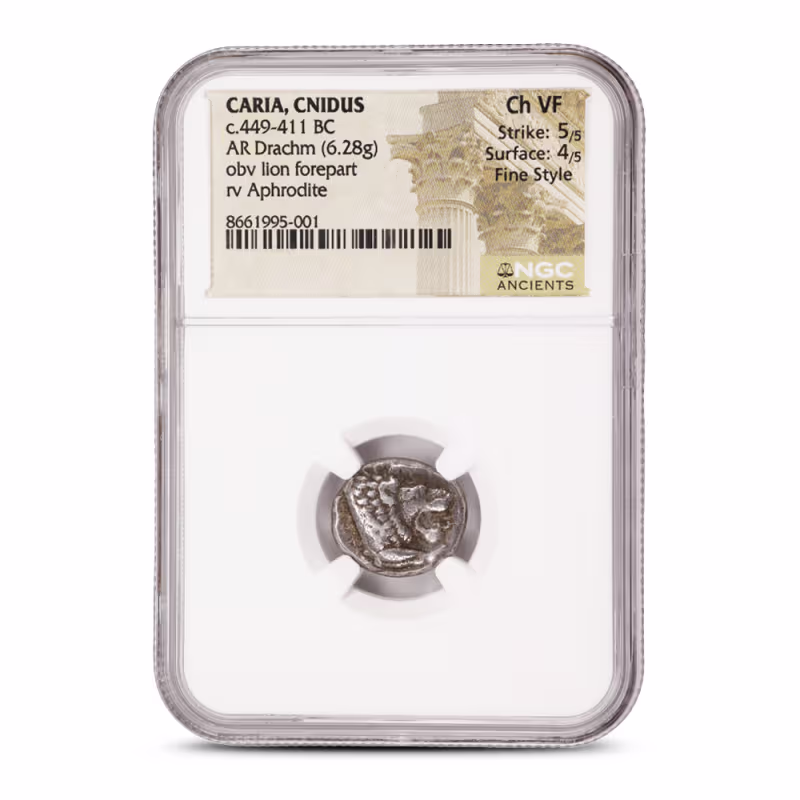 Caria, Cnidus c.449-411 BC AR Drachm NGC Ch VF