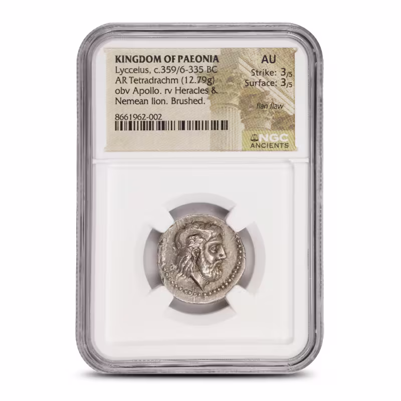 Kingdom Of Paeonia Lycceius, c.359/6-335 BC AR Tetradrachm NGC AU