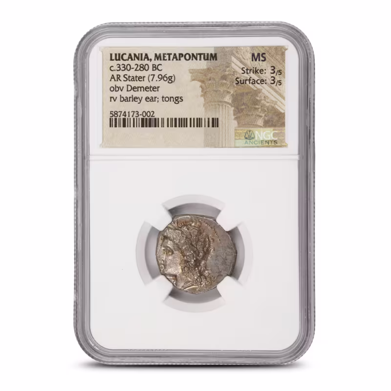 Lucania, Metapontum c.330-280 BC AR Stater NGC MS