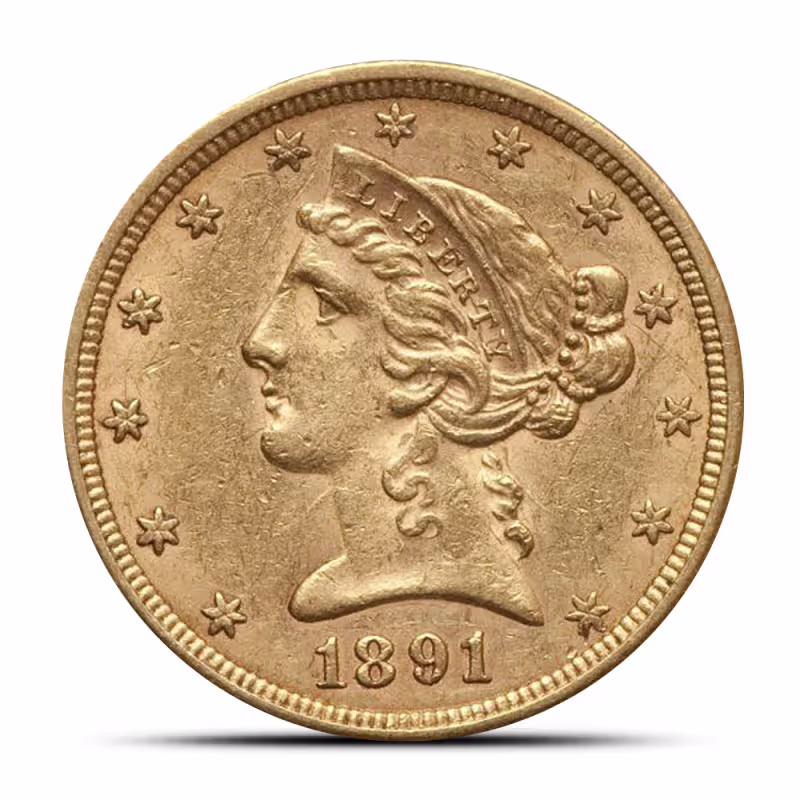 "Pre-33 $5 Liberty Gold Half Eagle Coin (AU)